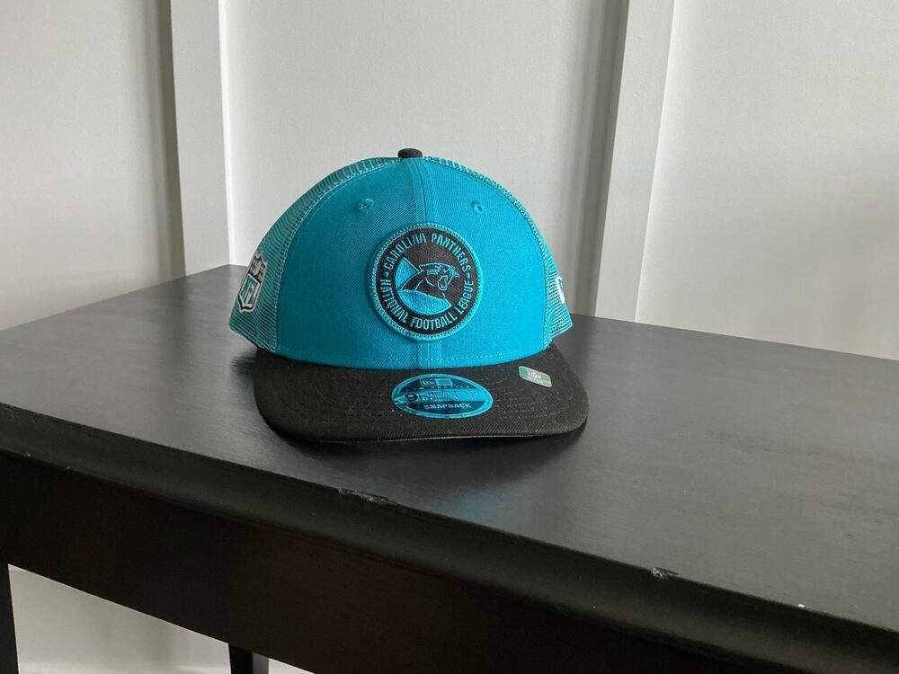 New Era Carolina Panthers Snapback Trucker Hat Teal Black NWT